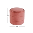 HomePop Round Transitional Velvet Upholstered Storage Ottoman in Blush Pink
