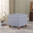 HomePop Square Transitional Fabric Storage Ottoman in Light Gray