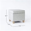 HomePop Square Transitional Fabric Storage Ottoman in Light Gray