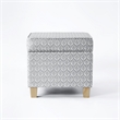 HomePop Square Transitional Fabric Storage Ottoman in Light Gray