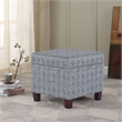 HomePop Square Transitional Fabric Storage Ottoman in Indigo Blue