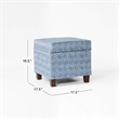 HomePop Square Transitional Fabric Storage Ottoman in Indigo Blue