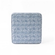 HomePop Square Transitional Fabric Storage Ottoman in Indigo Blue