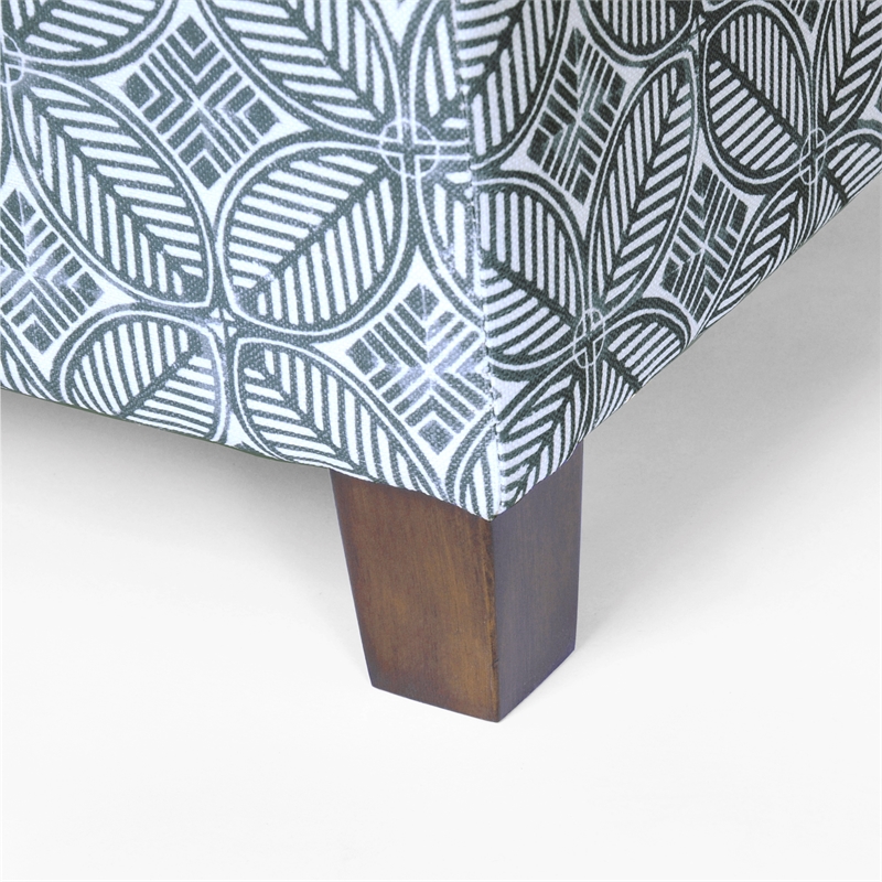 HomePop Square Transitional Fabric Storage Ottoman in Indigo Blue