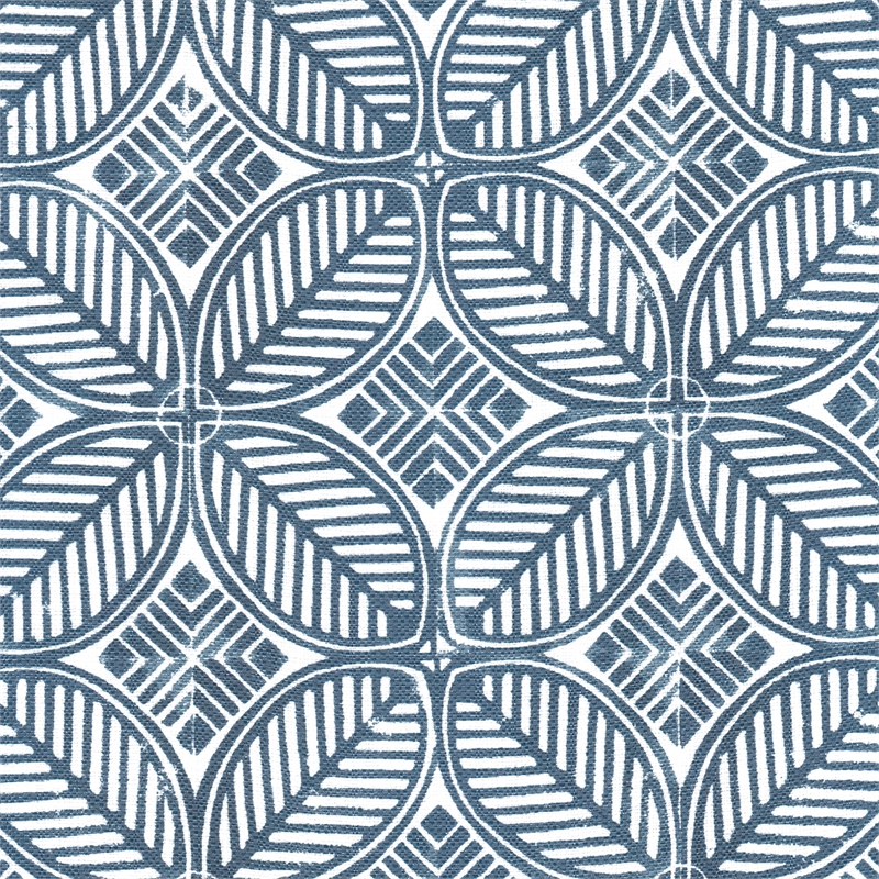 HomePop Square Transitional Fabric Storage Ottoman in Indigo Blue