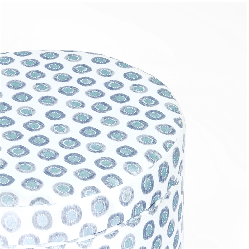 HomePop Round Transitional Fabric Storage Ottoman in Multi-Color