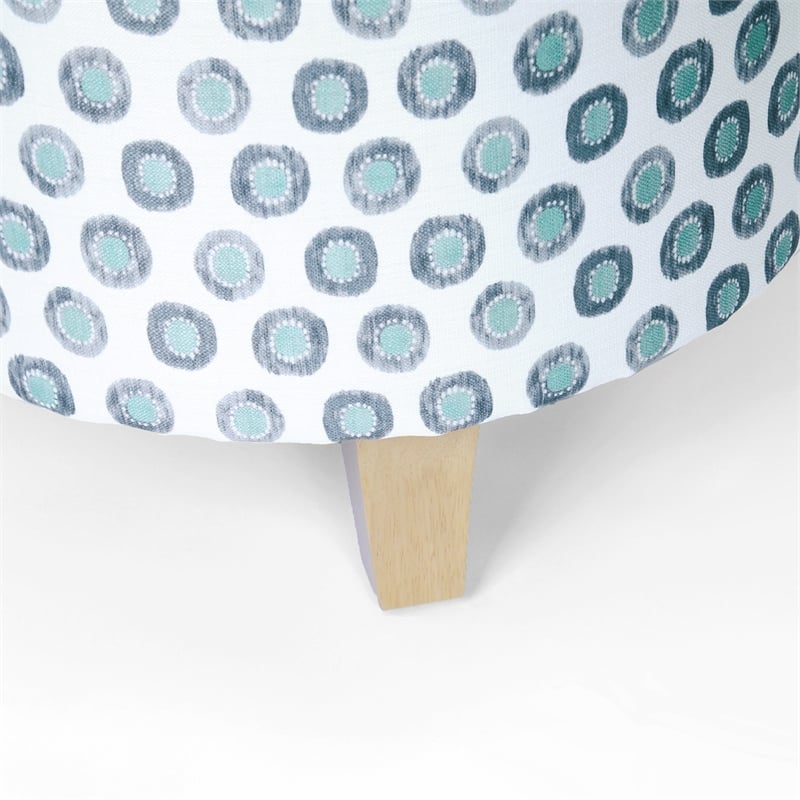 HomePop Round Transitional Fabric Storage Ottoman in Multi-Color