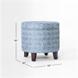 HomePop Round Transitional Fabric Storage Ottoman in Indigo Blue