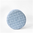 HomePop Round Transitional Fabric Storage Ottoman in Indigo Blue