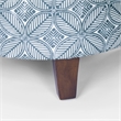 HomePop Round Transitional Fabric Storage Ottoman in Indigo Blue