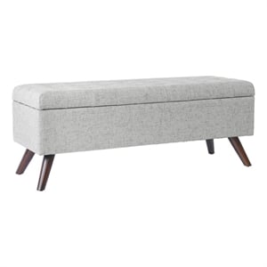 HomePop 18.5&quot Modern Fabric & Wood Tufted Storage Bench in Gray