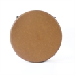 HomePop Modern Faux Leather Decorative Ottoman in Carmel Brown