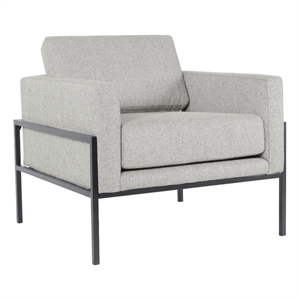 HomePop 18.1&quot Seat Height Modern Fabric Accent Chair in Gray