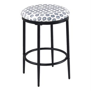HomePop 24.5&quot Modern Metal & Fabric Upholstered Counter Stool in Multi-Color