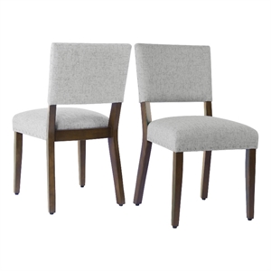HomePop 20.5&quot Traditional Fabric Dining Chair in Gray (Set of 2)