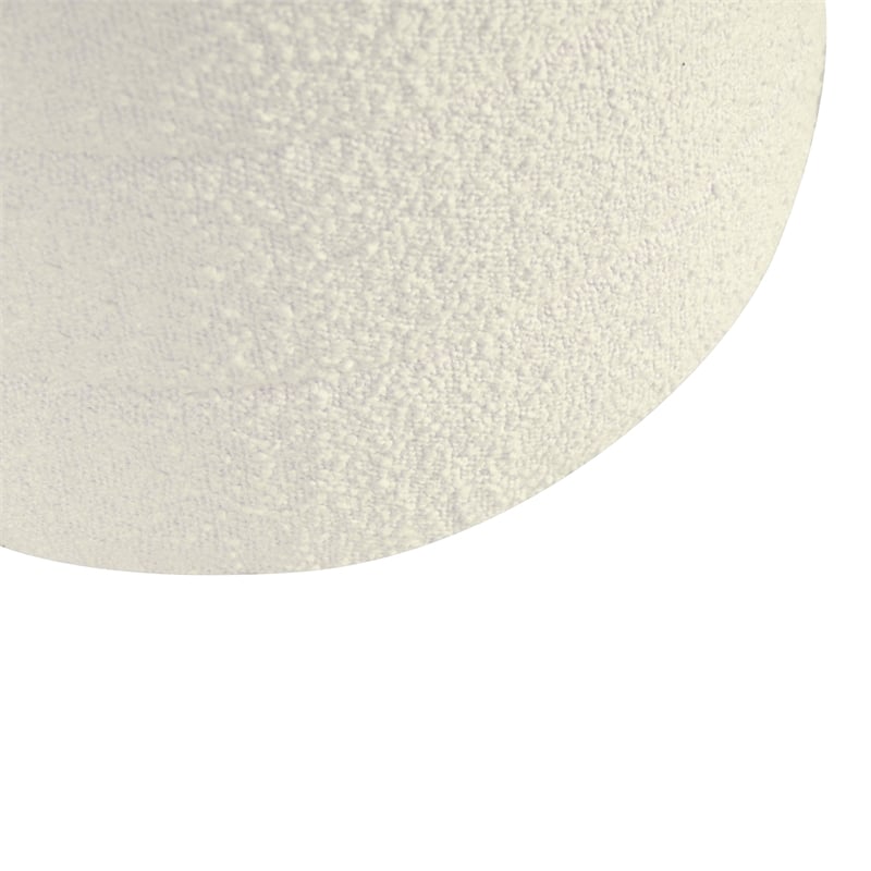 HomePop Round Transitional Fabric Upholstered Storage Ottoman in Cream