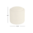 HomePop Round Transitional Fabric Upholstered Storage Ottoman in Cream