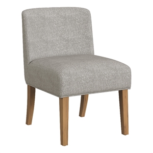 HomePop 20&quot Transitional Fabric Upholstered Dining Chair in Gray/Honey Oak