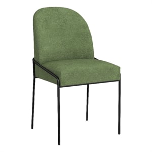 HomePop 20&quot Modern Velvet Fabric & Metal Dining Chair in Loden Green/Black