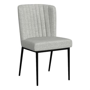HomePop 19&quot Channel Back Fabric Dining Chair with Metal Leg in Gray (Set of 2)