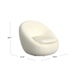 HomePop Modern Round Sherpa Fabric Swivel Chair in Creamy White