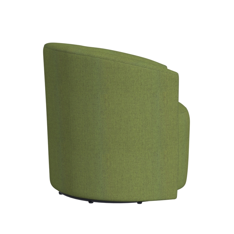 HomePop Traditional Fabric Upholstered Barrel Back Swivel Chair in Olive Green