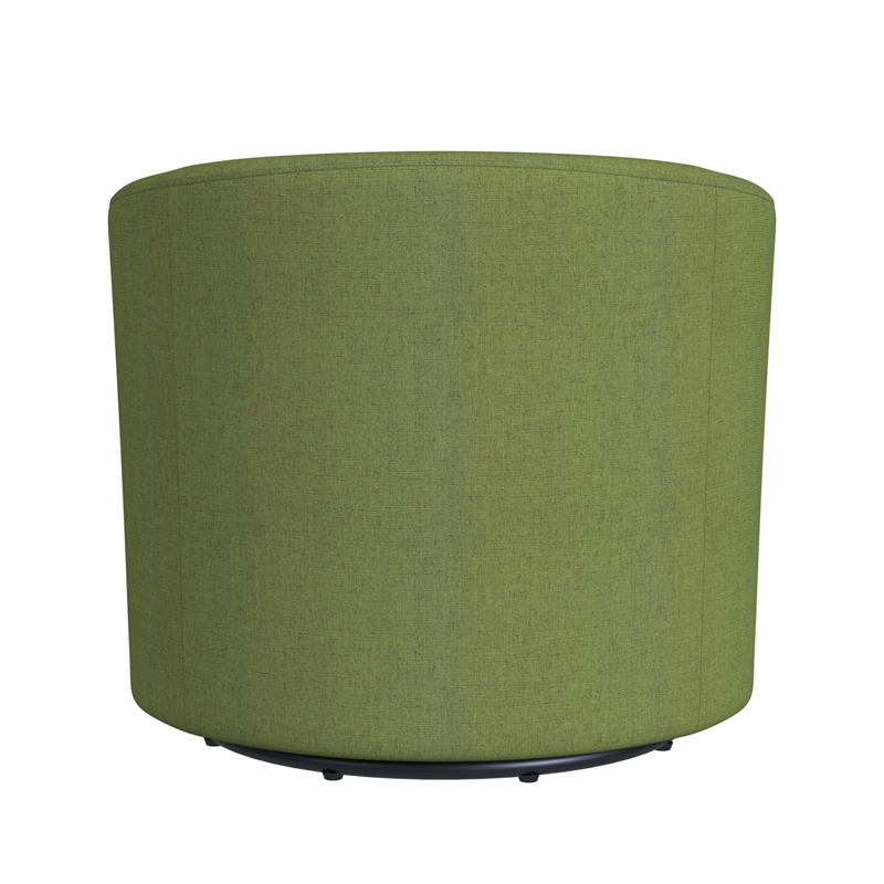 HomePop Traditional Fabric Upholstered Barrel Back Swivel Chair in Olive Green