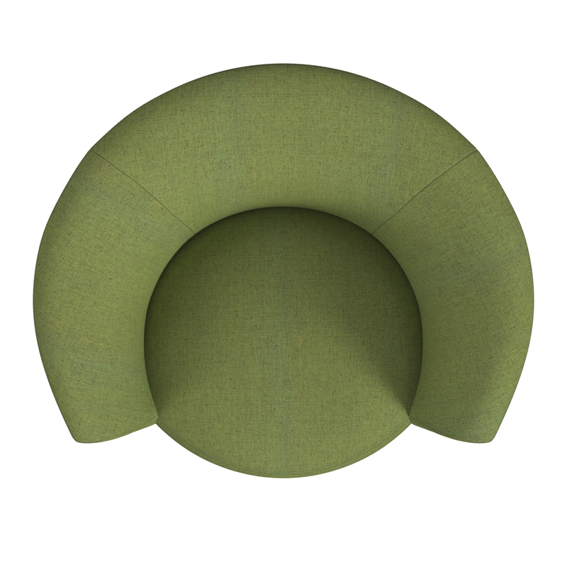 HomePop Traditional Fabric Upholstered Barrel Back Swivel Chair in Olive Green