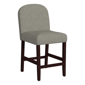 HomePop 27&quot Upholstered Fabric Counter Stool in Gray & Dark Walnut