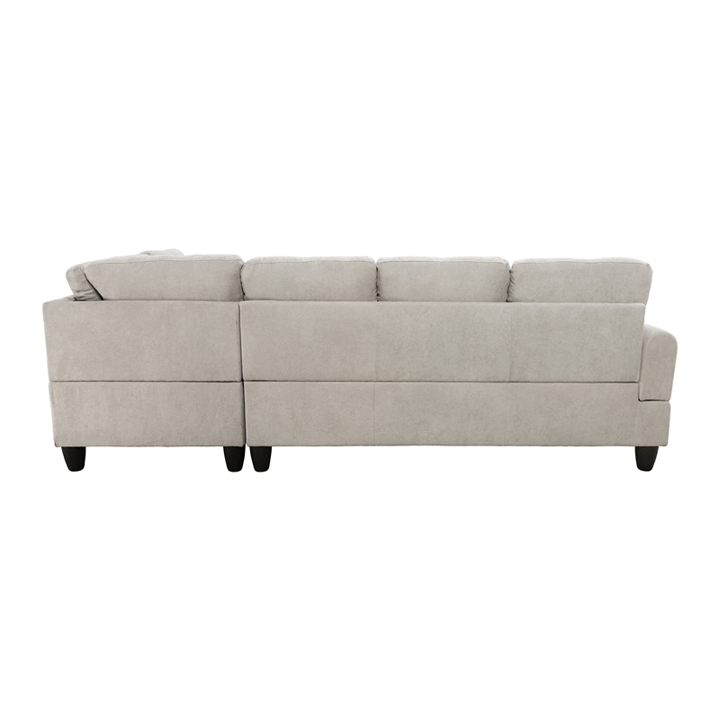 Star Home Living Marseille Linen Fabric Sectional Sofa Set in Gray