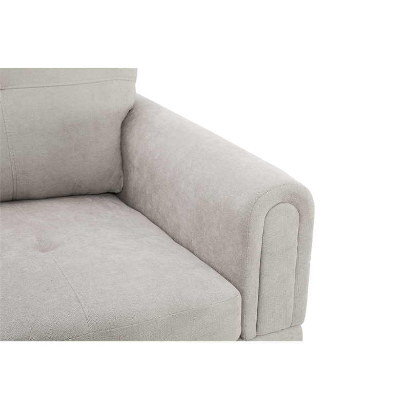 Star Home Living Marseille Linen Fabric Sectional Sofa Set in Gray