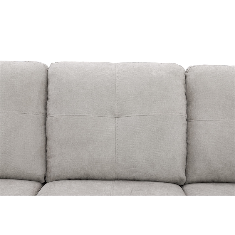 Star Home Living Marseille Linen Fabric Sectional Sofa Set in Gray