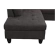 Star Home Living Marseille Linen Fabric Sectional Sofa Set in Dark Brown