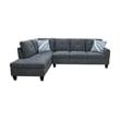 Star Home Living Marseille Linen Fabric Sectional Sofa Set in Dark Gray