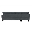 Star Home Living Marseille Linen Fabric Sectional Sofa Set in Dark Gray