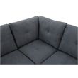 Star Home Living Marseille Linen Fabric Sectional Sofa Set in Dark Gray