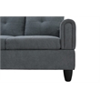 Star Home Living Marseille Linen Fabric Sectional Sofa Set in Dark Gray