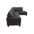 Star Home Living Puebla Linen Fabric Sectional Sofa Set in Dark Brown