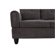 Star Home Living Puebla Linen Fabric Sectional Sofa Set in Dark Brown
