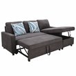 Star Home Living Hannah Microfiber Fabric Revers. Sectional Sofa in Dark Brown