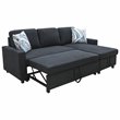 Star Home Living Hannah Microfiber Fabric Revers. Sectional Sofa in Black