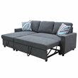 Star Home Living Hannah Microfiber Fabric Revers. Sectional Sofa in Dark Gray