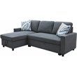 Star Home Living Hannah Microfiber Fabric Revers. Sectional Sofa in Dark Gray