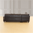 Star Home Living Corp Chris Microfiber Fabric Right Facing Sectional in Espresso