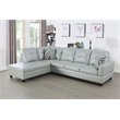 Star Home Living Corp Ben Faux Leather Left Sectional Sofa in Silver Green