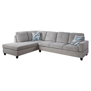 Star Home Living Corp Ben Fabric Left Sectional Sofa in Elephant Gray
