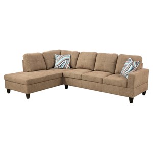 Star Home Living Corp Ben Lint Fabric Left Sectional Sofa in Latte