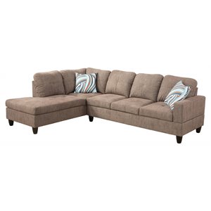Star Home Living Corp Ben Lint Fabric Left Sectional Sofa in Cider Brown