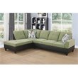 Star Home Living Corp Ben Lint Fabric Left Sectional Sofa in Pickle Green