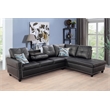 Star Home Living Corp Sean Faux Leather Sectional Sofa in Black not ottoman